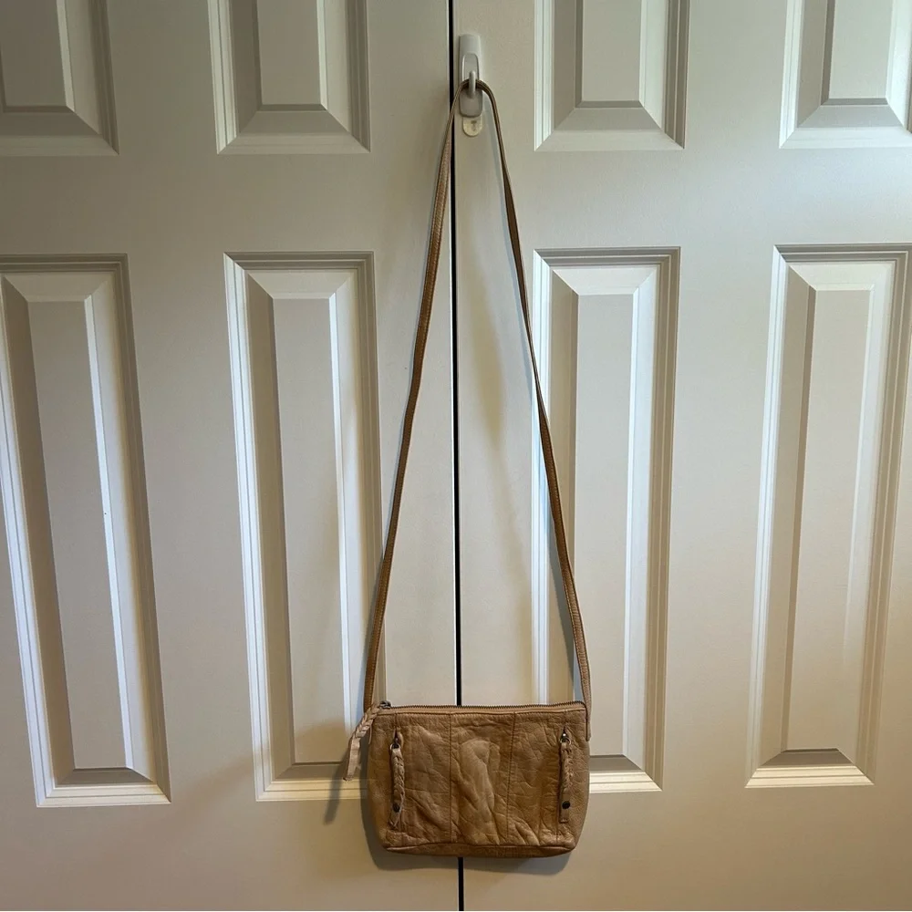 DAY & MOOD Leather Crossbody Bag - Tan - Picture 2 of 6